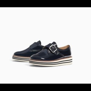 Zara Navy Blue Oxford kids shoes